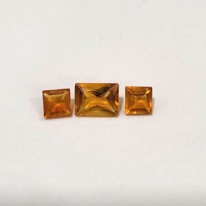 SOLD VINTAGE Golden Yellow Topaz Gemstone- Set Of Three Loose Stones